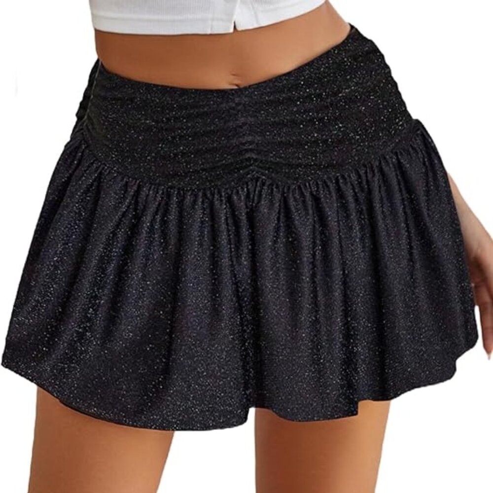 ‼️BOGO SKIRT DEAL‼️ Avidlove Black Sparkly Mini Skirt (2XL/Plus Size)